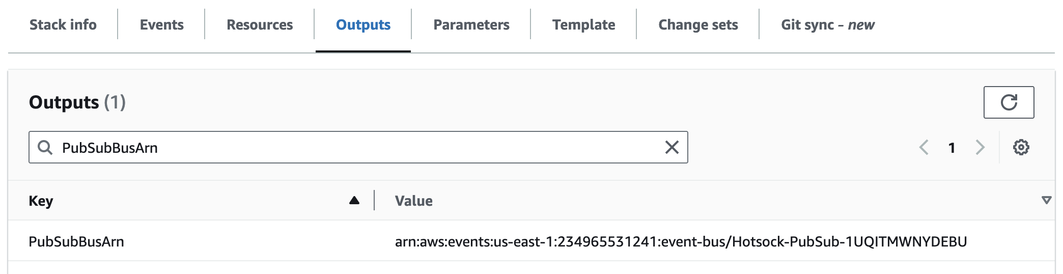 PubSubBusArn example output