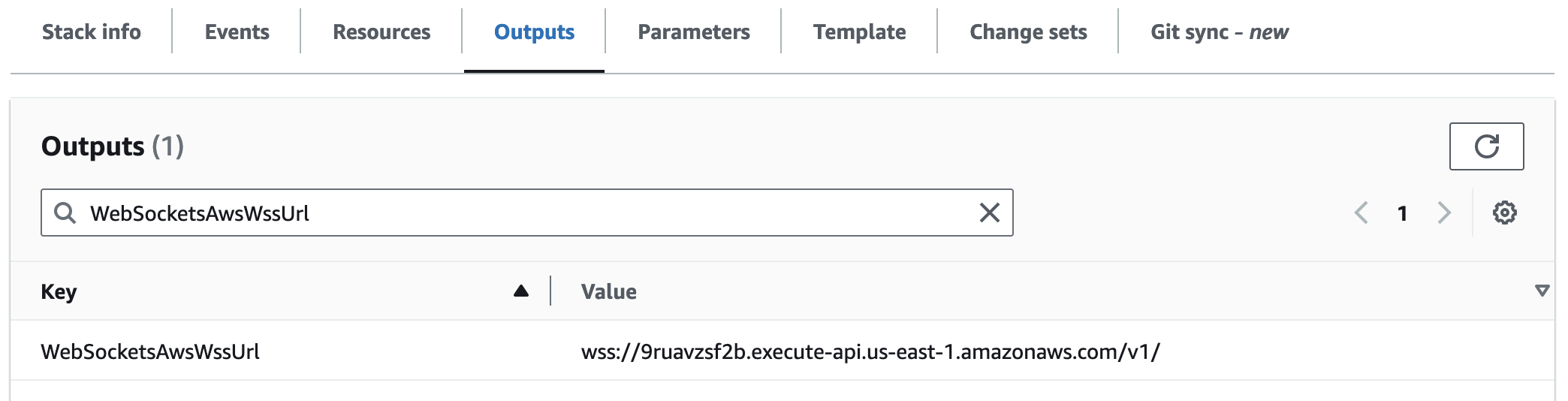 WebSocketsAwsWssUrl example output