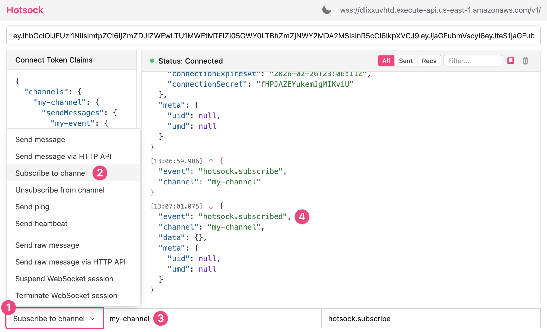 Web console subscribe